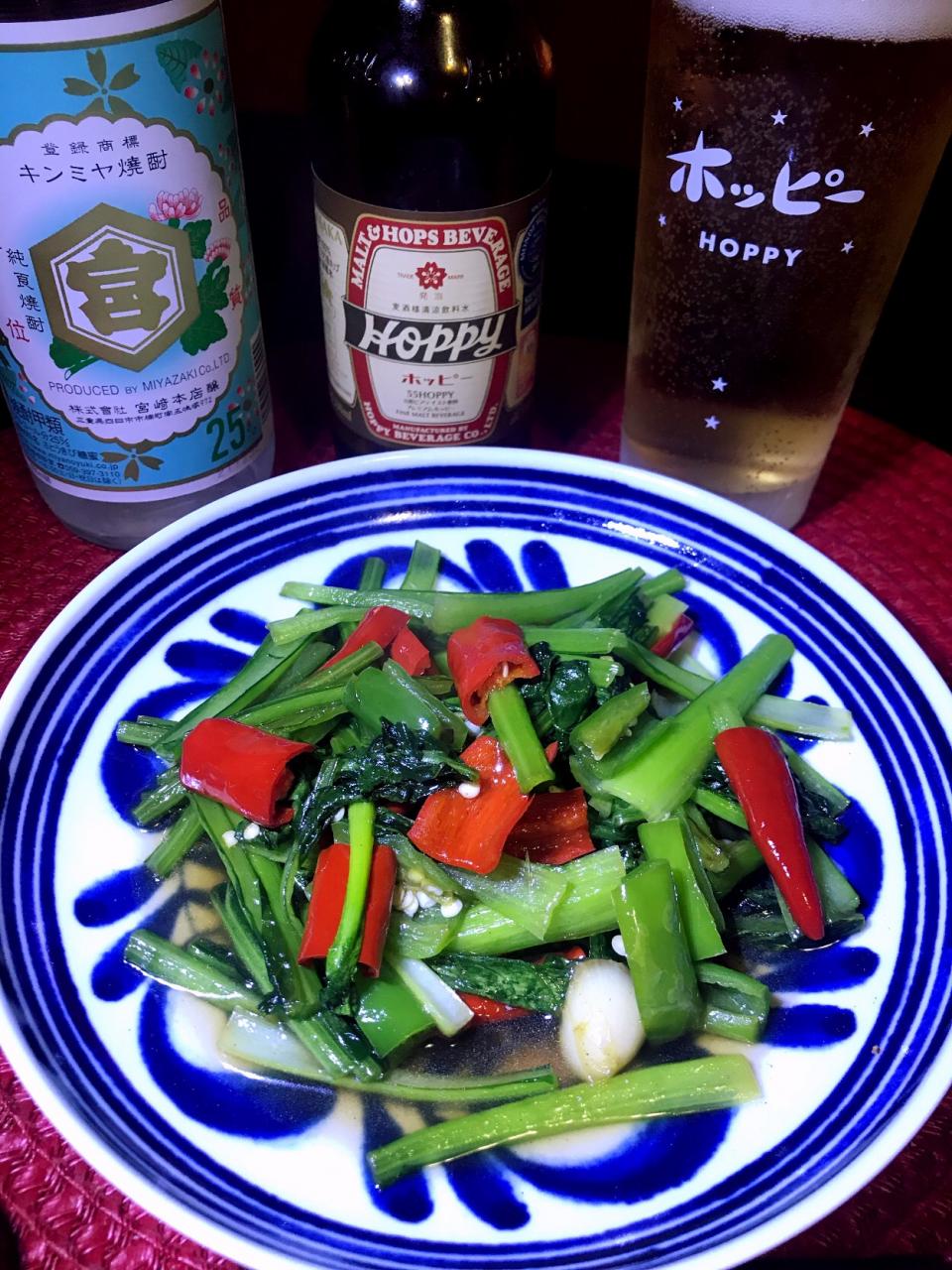 空芯菜の唐辛子炒め（パックブーン・ファイ・デーン🇹🇭）